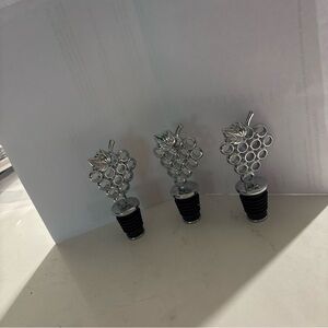 Prodyne Solid Chromed Metal Wine Stoppers With Airtight Stoppers